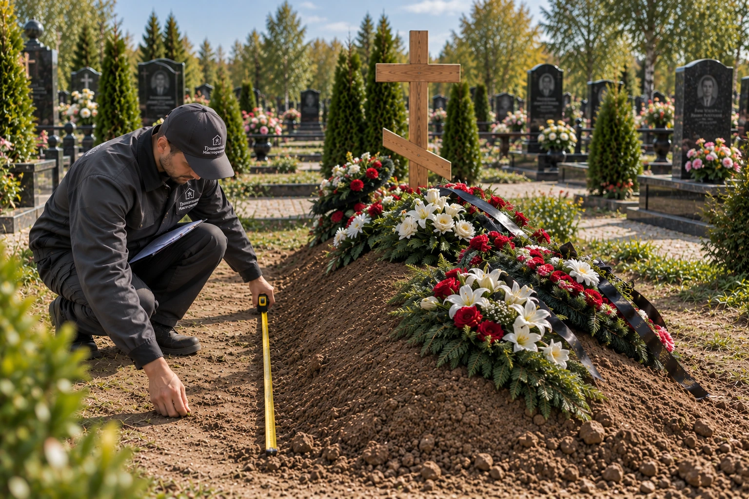Замер и обсуждение будущего памятника